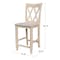 Whitewood Industries Solid Wood Double X-Back Counter Height Dining Stool - 24" Seat Height S-202 - alternate 9